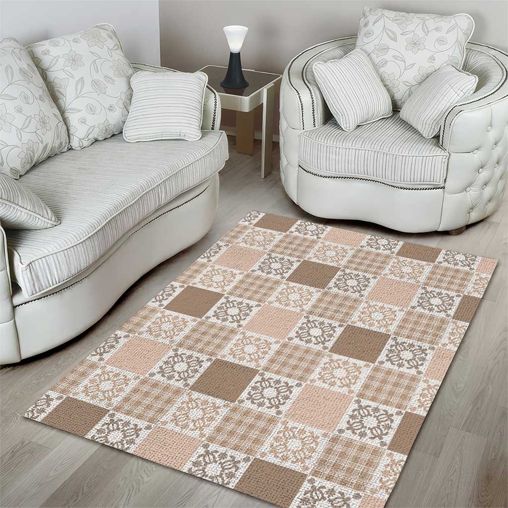 Hawaiian Palaka Quilt Pattern Area Rug Hawaii Culture Honu Turtle - Polynesian Pride