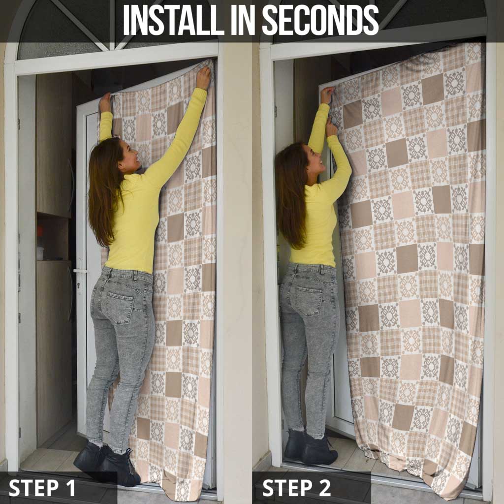 Hawaiian Palaka Quilt Pattern Door Cover Hawaii Culture Honu Turtle - Polynesian Pride