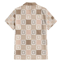 Hawaiian Palaka Quilt Pattern Family Matching Off Shoulder Short Dress and Hawaiian Shirt Hawaii Culture Honu Turtle - Polynesian Pride