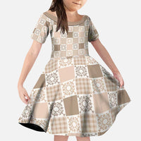 Hawaiian Palaka Quilt Pattern Family Matching Puletasi and Hawaiian Shirt Hawaii Culture Honu Turtle - Polynesian Pride