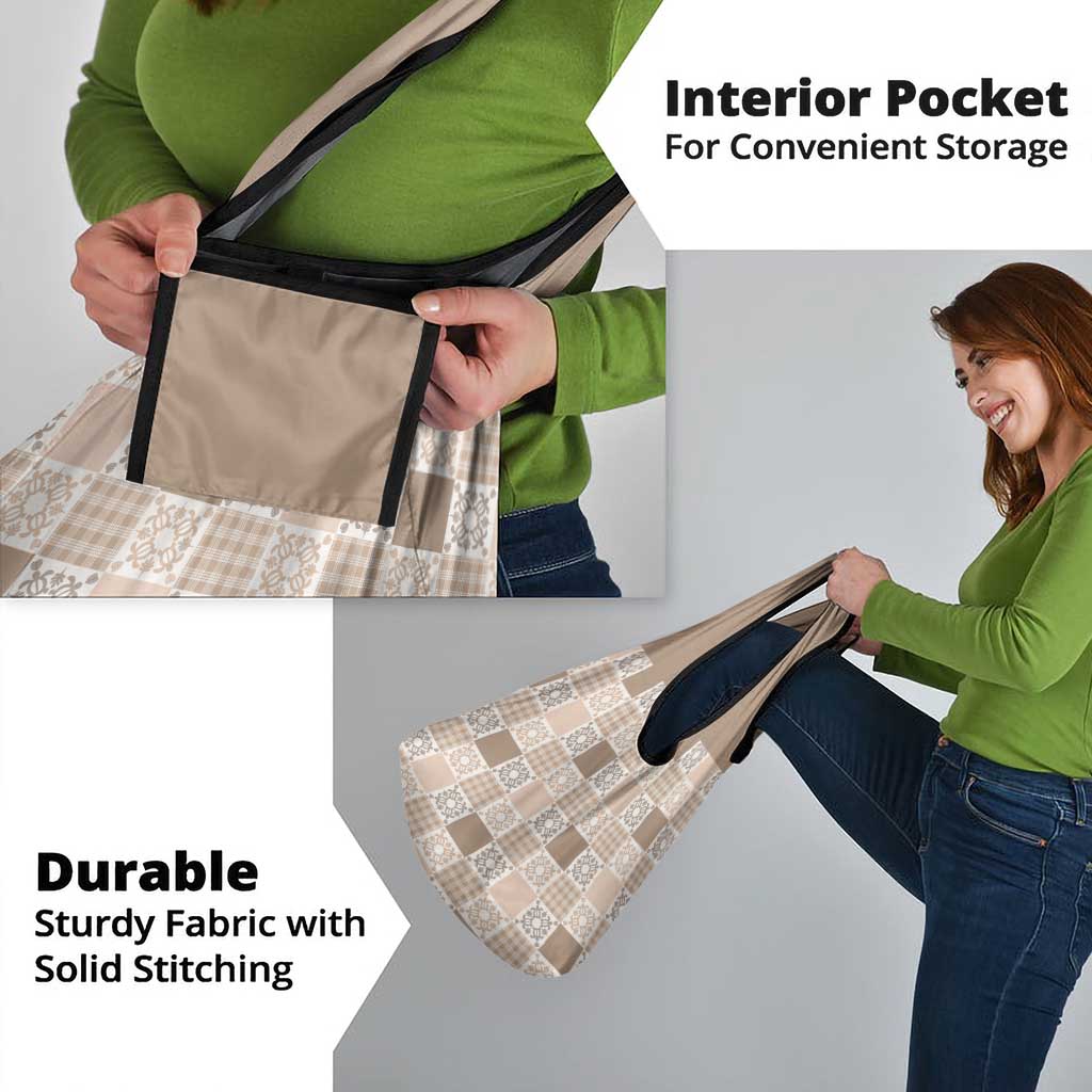 Hawaiian Palaka Quilt Pattern Grocery Bag Hawaii Culture Honu Turtle - Polynesian Pride