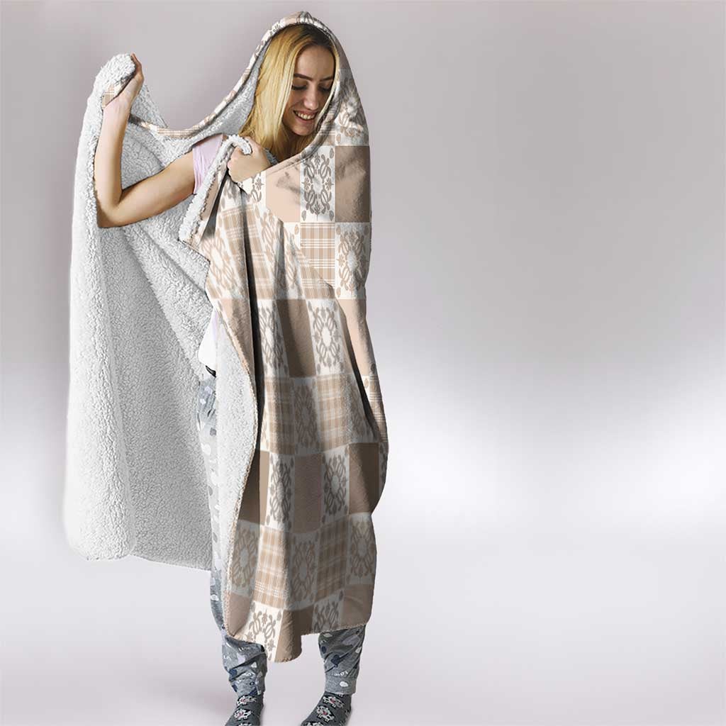 Hawaiian Palaka Quilt Pattern Hooded Blanket Hawaii Culture Honu Turtle - Polynesian Pride