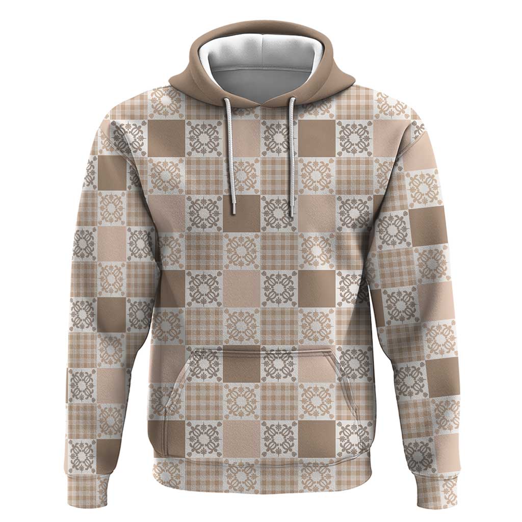 Hawaiian Palaka Quilt Pattern Hoodie Hawaii Culture Honu Turtle - Polynesian Pride