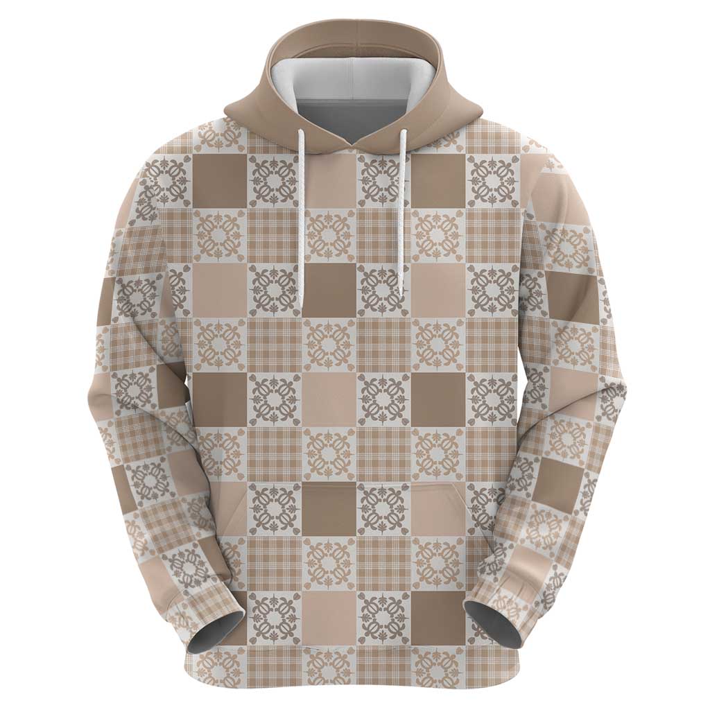 Hawaiian Palaka Quilt Pattern Hoodie Hawaii Culture Honu Turtle - Polynesian Pride