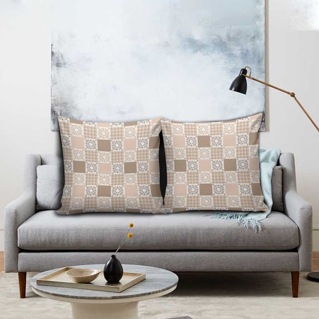 Hawaiian Palaka Quilt Pattern Pillow Cover Hawaii Culture Honu Turtle - Polynesian Pride