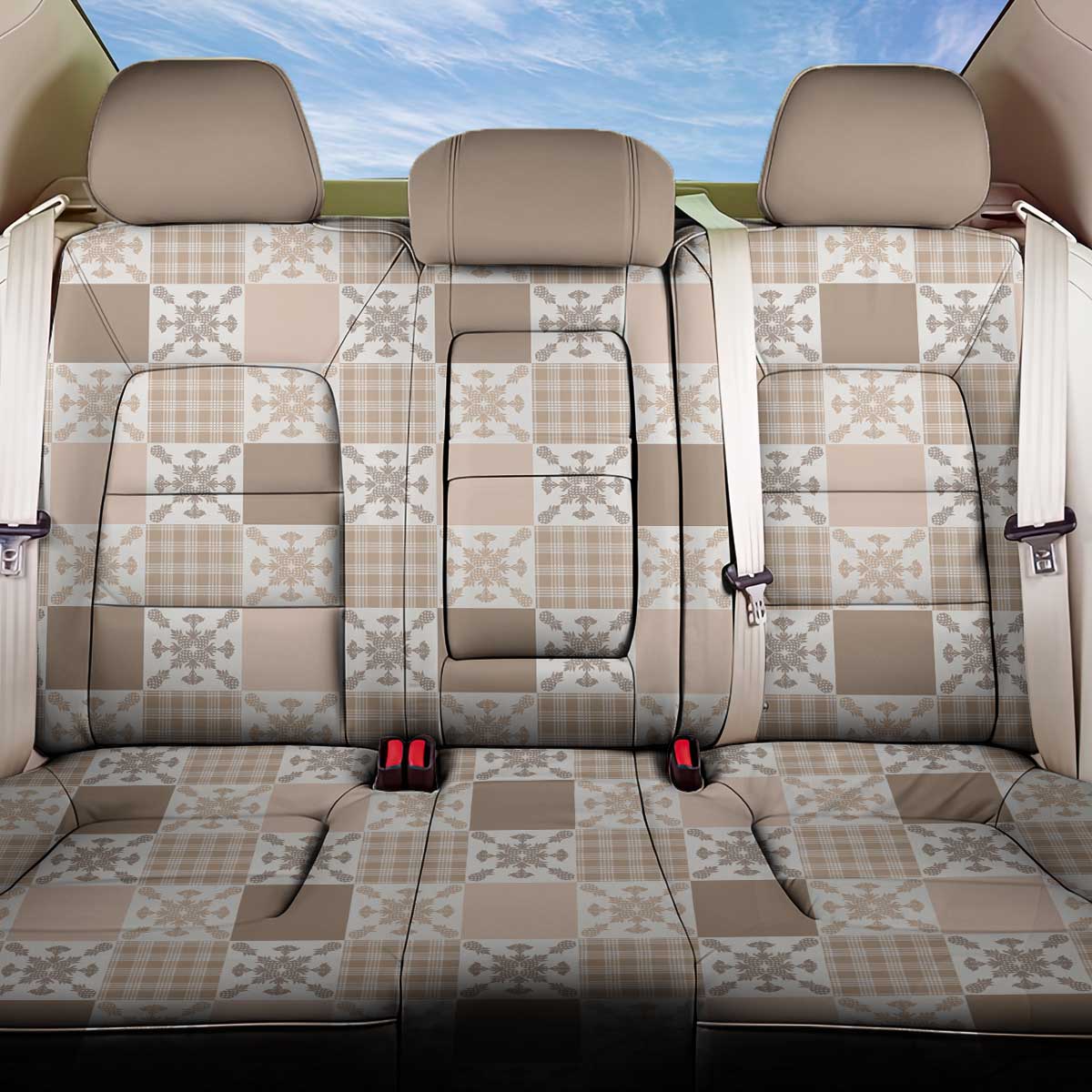 Hawaiian Palaka Quilt Pattern Back Car Seat Cover Hawaii Culture Pineapple - Polynesian Pride
