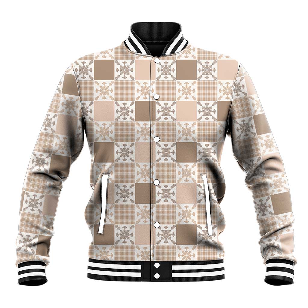 Hawaiian Palaka Quilt Pattern Baseball Jacket Hawaii Culture Pineapple - Polynesian Pride