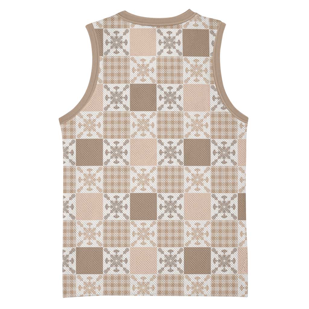 Hawaiian Palaka Quilt Pattern Basketball Jersey Hawaii Culture Pineapple - Polynesian Pride