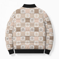 Hawaiian Palaka Quilt Pattern Bomber Puffer Jacket Hawaii Culture Pineapple - Polynesian Pride