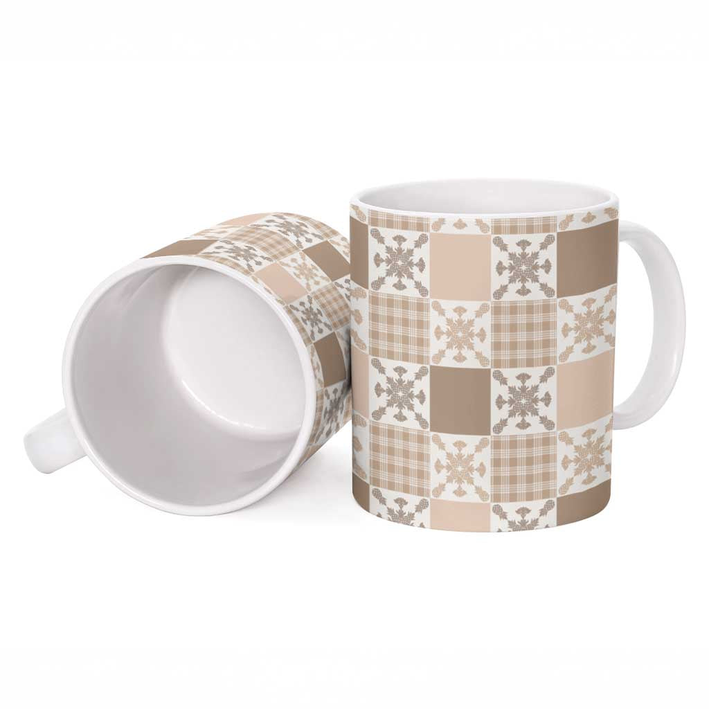 Hawaiian Palaka Quilt Pattern Ceramic Mug Hawaii Culture Pineapple - Polynesian Pride