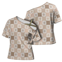 Hawaiian Palaka Quilt Pattern Cross Shoulder Shirt Hawaii Culture Pineapple - Polynesian Pride