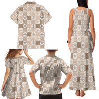 Hawaiian Palaka Quilt Pattern Family Matching Tank Maxi Dress and Hawaiian Shirt Hawaii Culture Pineapple - Polynesian Pride