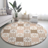 Hawaiian Palaka Quilt Pattern Round Carpet Hawaii Culture Pineapple - Polynesian Pride