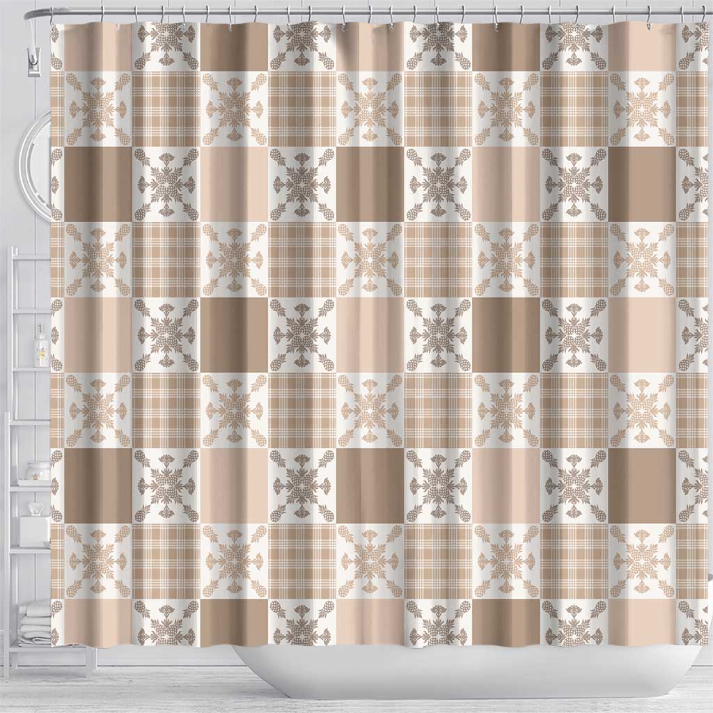 Hawaiian Palaka Quilt Pattern Shower Curtain Hawaii Culture Pineapple - Polynesian Pride