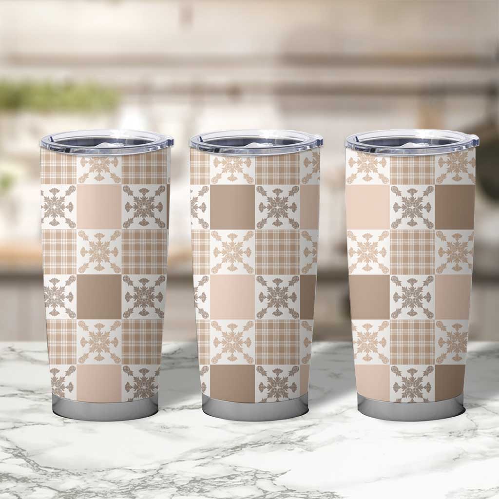 Hawaiian Palaka Quilt Pattern Tumbler Cup Hawaii Culture Pineapple - Polynesian Pride