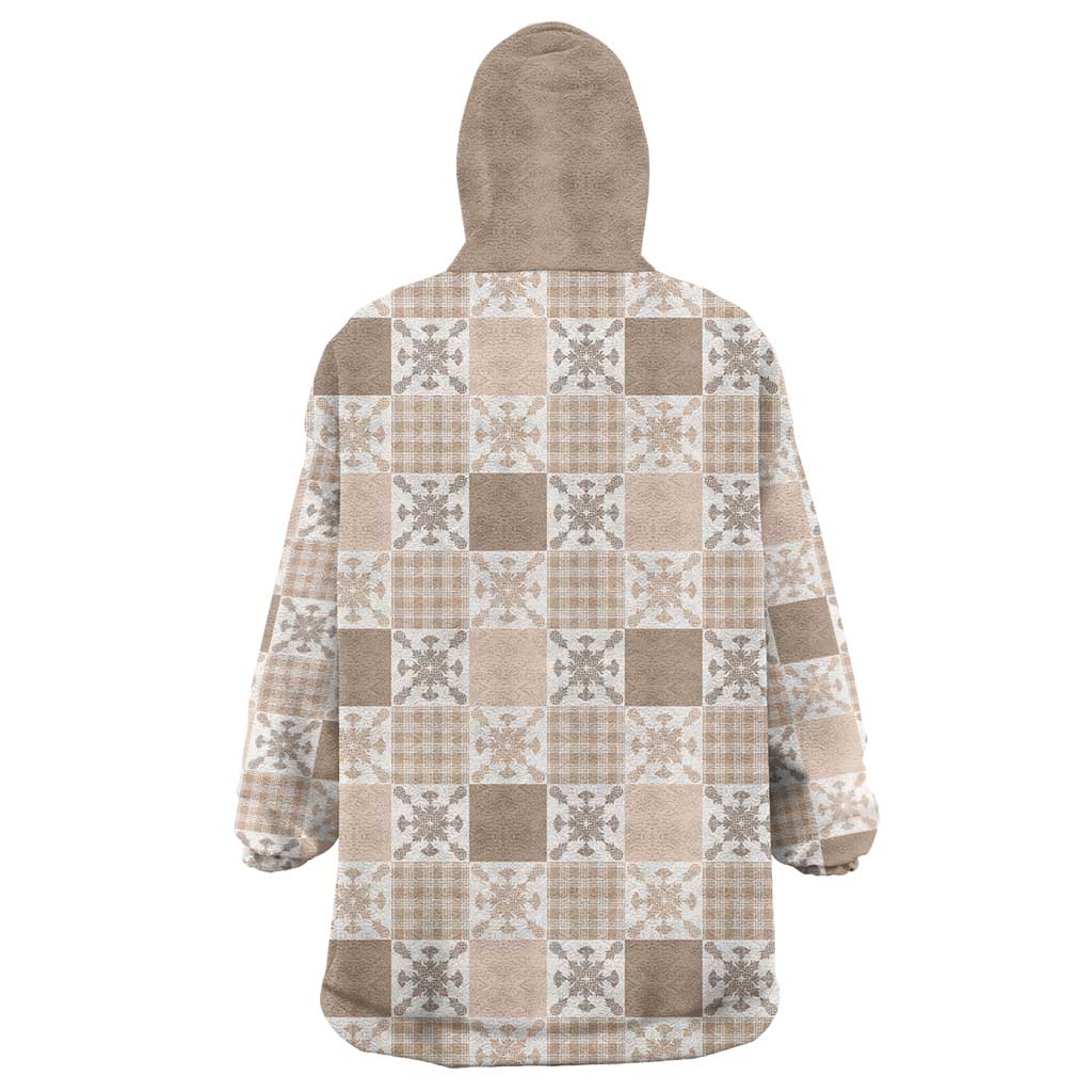 Hawaiian Palaka Quilt Pattern Wearable Blanket Hoodie Hawaii Culture Pineapple - Polynesian Pride