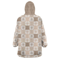 Hawaiian Palaka Quilt Pattern Wearable Blanket Hoodie Hawaii Culture Pineapple - Polynesian Pride