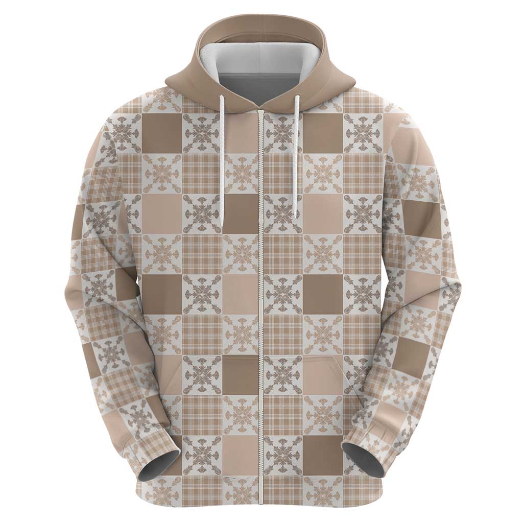 Hawaiian Palaka Quilt Pattern Zip Hoodie Hawaii Culture Pineapple - Polynesian Pride