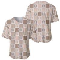 Hawaiian Palaka Quilt Pattern Baseball Jersey Hawaii Culture Tropical Flowers Mix - Polynesian Pride