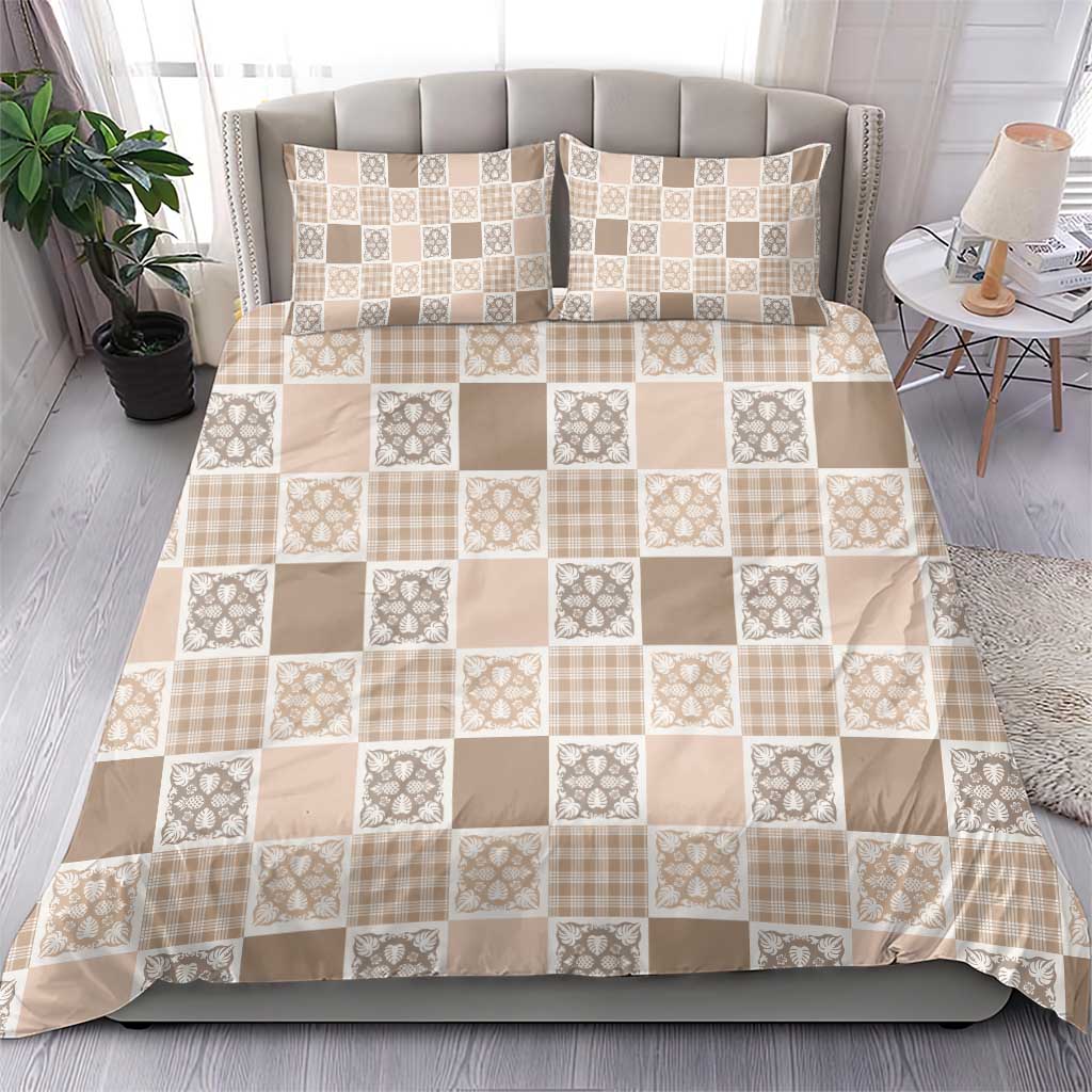 Hawaiian Palaka Quilt Pattern Bedding Set Hawaii Culture Tropical Flowers Mix - Polynesian Pride