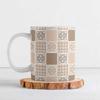 Hawaiian Palaka Quilt Pattern Ceramic Mug Hawaii Culture Tropical Flowers Mix - Polynesian Pride