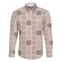 Hawaiian Palaka Quilt Pattern Family Matching Tank Maxi Dress and Hawaiian Shirt Hawaii Culture Tropical Flowers Mix - Polynesian Pride