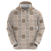 Hawaiian Palaka Quilt Pattern Hoodie Hawaii Culture Tropical Flowers Mix - Polynesian Pride