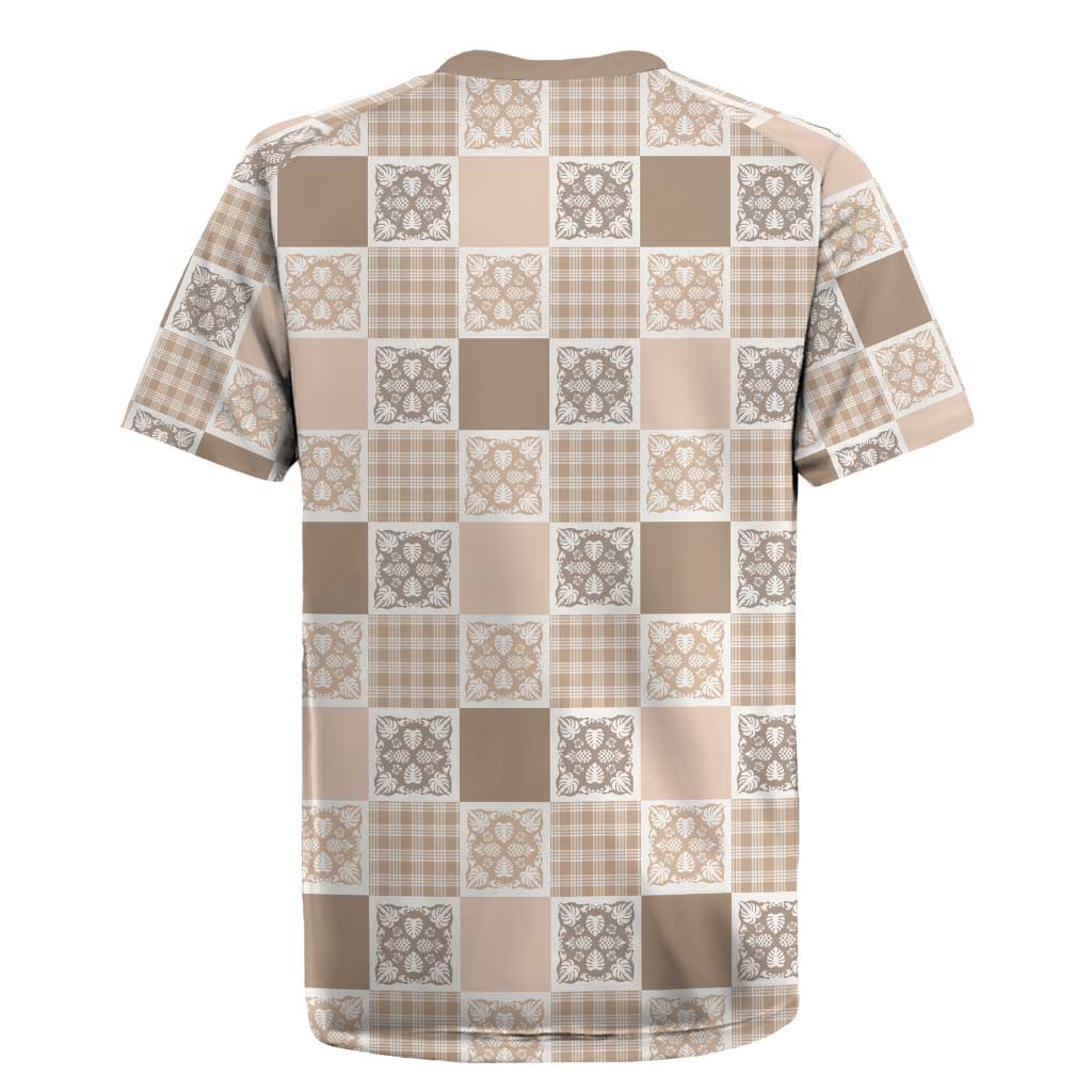 Hawaiian Palaka Quilt Pattern Rugby Jersey Hawaii Culture Tropical Flowers Mix - Polynesian Pride