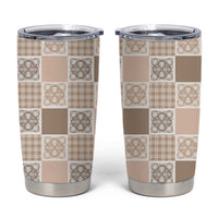 Hawaiian Palaka Quilt Pattern Tumbler Cup Hawaii Culture Tropical Flowers Mix - Polynesian Pride