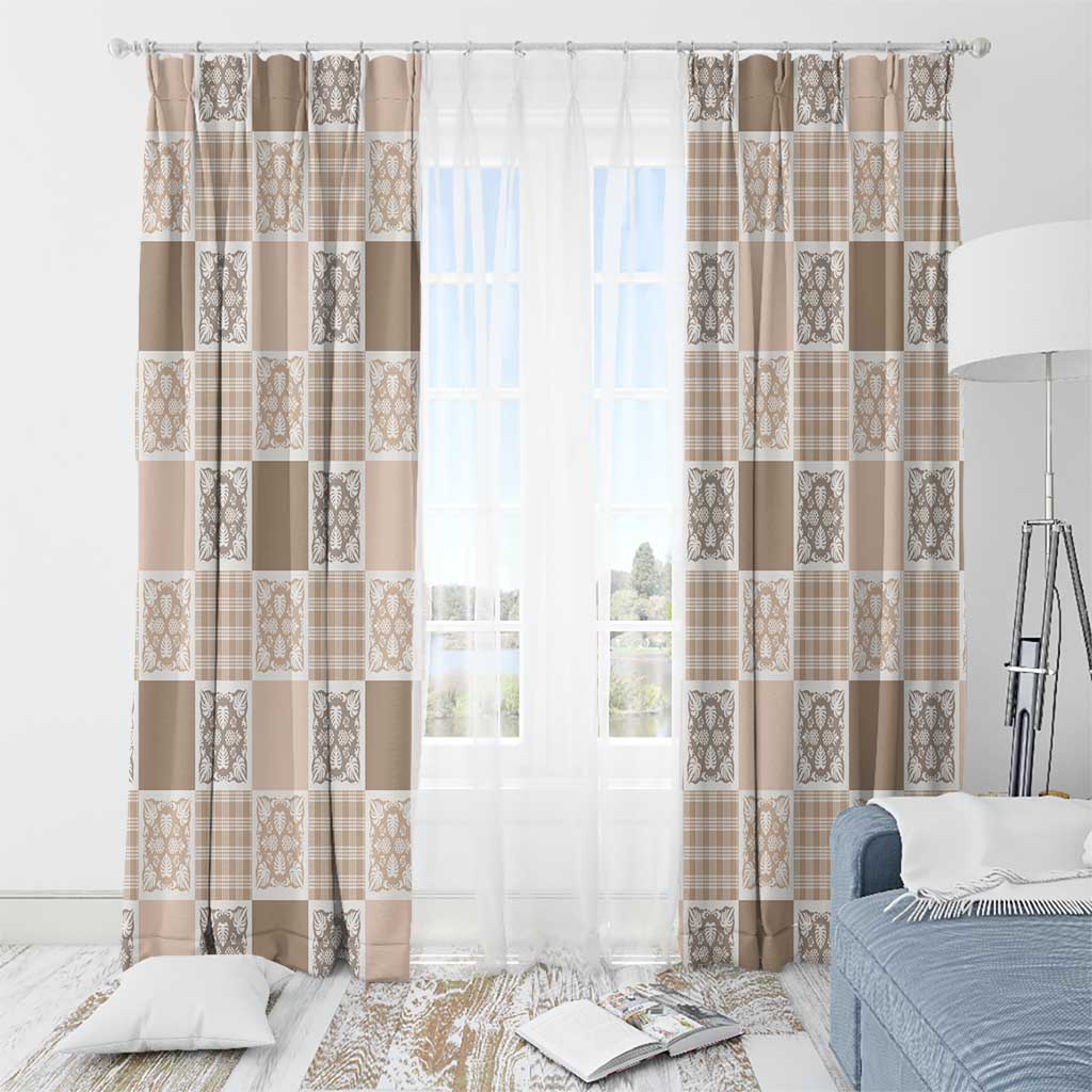 Hawaiian Palaka Quilt Pattern Window Curtain Hawaii Culture Tropical Flowers Mix - Polynesian Pride