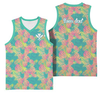 Seamless Hawaiian Quilt Pattern Basketball Jersey Hawaii Culture Palm Leaf Tropical - Polynesian Pride