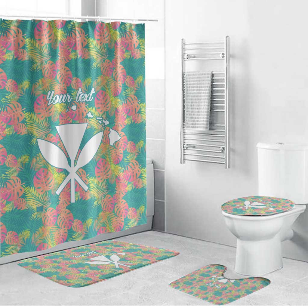 Seamless Hawaiian Quilt Pattern Bathroom Set Hawaii Culture Palm Leaf Tropical - Polynesian Pride