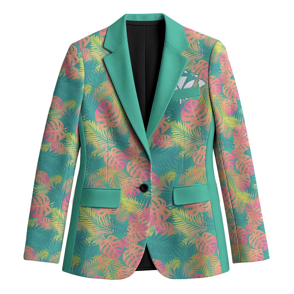 Seamless Hawaiian Quilt Pattern Blazer Hawaii Culture Palm Leaf Tropical - Polynesian Pride