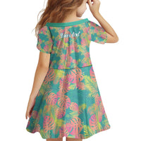 Seamless Hawaiian Quilt Pattern Family Matching Off Shoulder Short Dress and Hawaiian Shirt Hawaii Culture Palm Leaf Tropical - Polynesian Pride