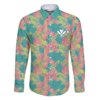 Seamless Hawaiian Quilt Pattern Family Matching Puletasi and Hawaiian Shirt Hawaii Culture Palm Leaf Tropical - Polynesian Pride