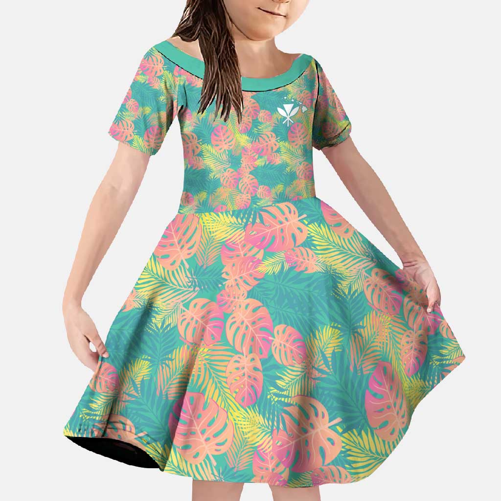 Seamless Hawaiian Quilt Pattern Family Matching Short Sleeve Bodycon Dress and Hawaiian Shirt Hawaii Culture Palm Leaf Tropical - Polynesian Pride