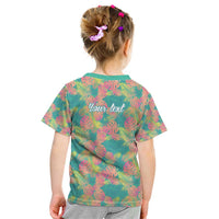 Seamless Hawaiian Quilt Pattern Kid T Shirt Hawaii Culture Palm Leaf Tropical - Polynesian Pride
