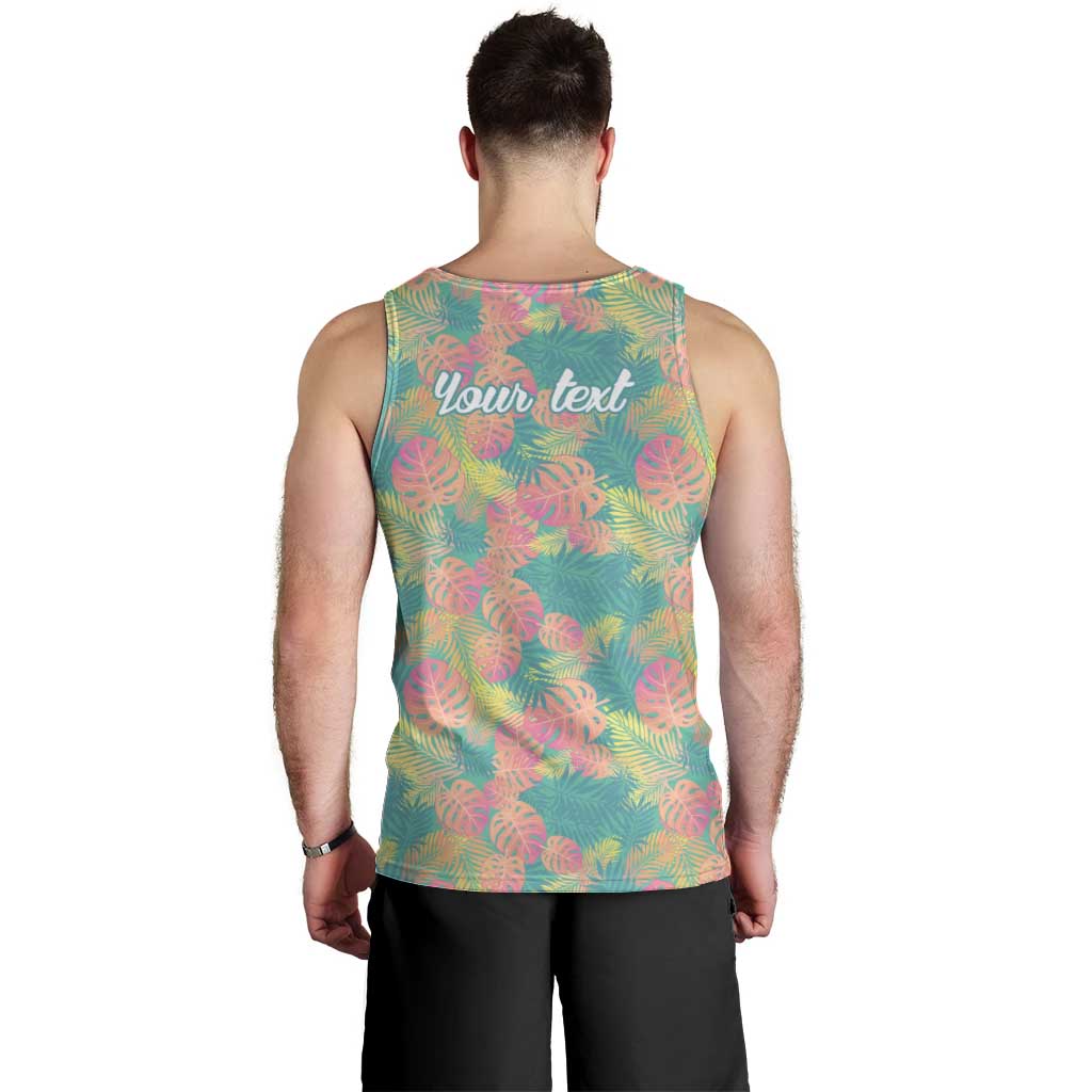 Seamless Hawaiian Quilt Pattern Men Tank Top Hawaii Culture Palm Leaf Tropical - Polynesian Pride