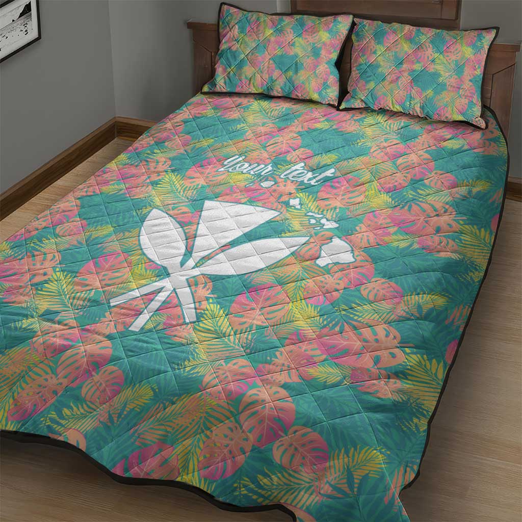 Seamless Hawaiian Quilt Pattern Quilt Bed Set Hawaii Culture Palm Leaf Tropical - Polynesian Pride