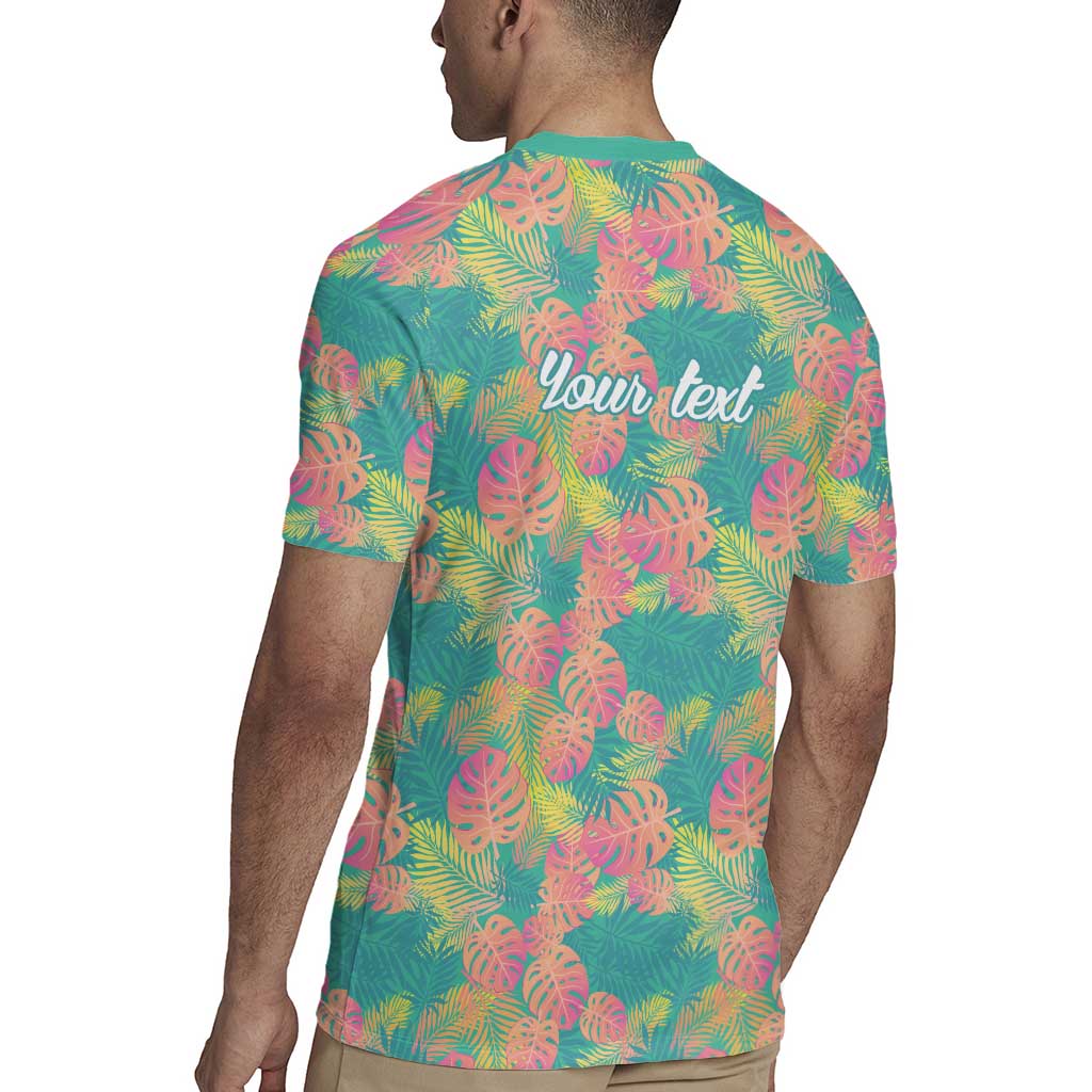 Seamless Hawaiian Quilt Pattern Rugby Jersey Hawaii Culture Palm Leaf Tropical - Polynesian Pride