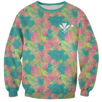 Seamless Hawaiian Quilt Pattern Sweatshirt Hawaii Culture Palm Leaf Tropical - Polynesian Pride
