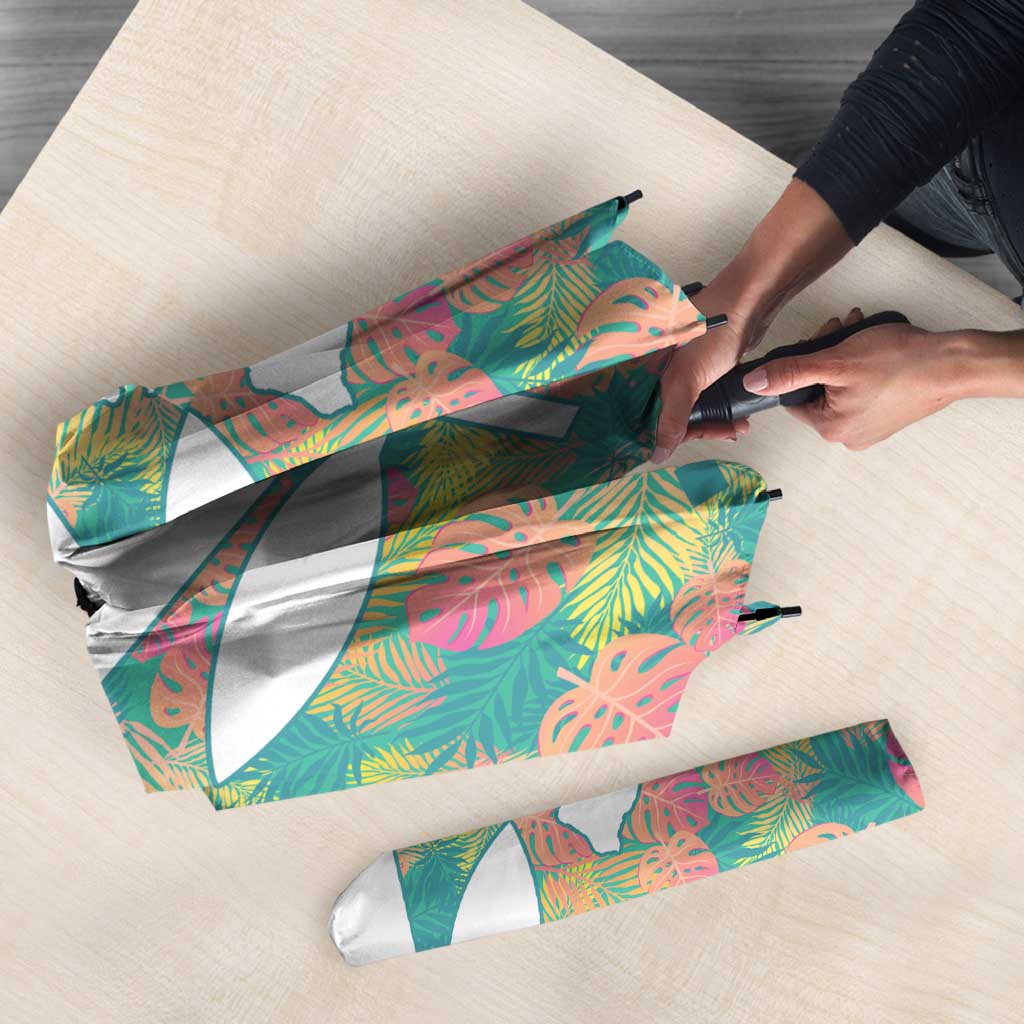 Seamless Hawaiian Quilt Pattern Umbrella Hawaii Culture Palm Leaf Tropical - Polynesian Pride