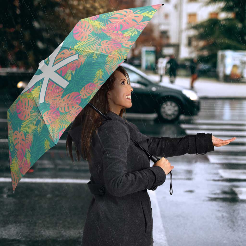 Seamless Hawaiian Quilt Pattern Umbrella Hawaii Culture Palm Leaf Tropical - Polynesian Pride