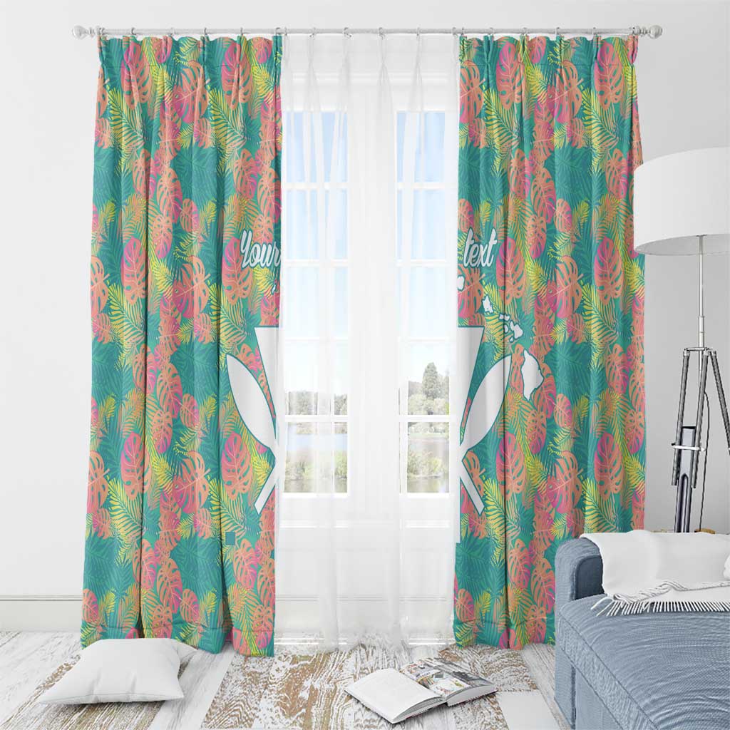 Seamless Hawaiian Quilt Pattern Window Curtain Hawaii Culture Palm Leaf Tropical - Polynesian Pride