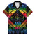 Tonga LGBT Family Matching Mermaid Dress and Hawaiian Shirt Love Is Love Ngatu Rainbow Water Color LT9 Dad's Shirt - Short Sleeve Black - Polynesian Pride