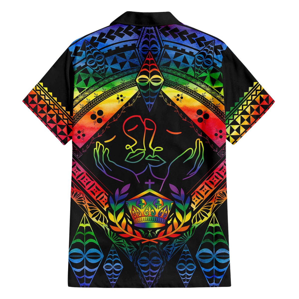 Tonga LGBT Hawaiian Shirt Love Is Love Ngatu Rainbow Water Color LT9 - Polynesian Pride