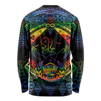 Tonga LGBT Long Sleeve Shirt Love Is Love Ngatu Rainbow Water Color LT9 - Polynesian Pride