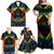 Personalised Tonga LGBT Family Matching Off Shoulder Maxi Dress and Hawaiian Shirt Love Is Love Ngatu Rainbow Water Color LT9 - Polynesian Pride