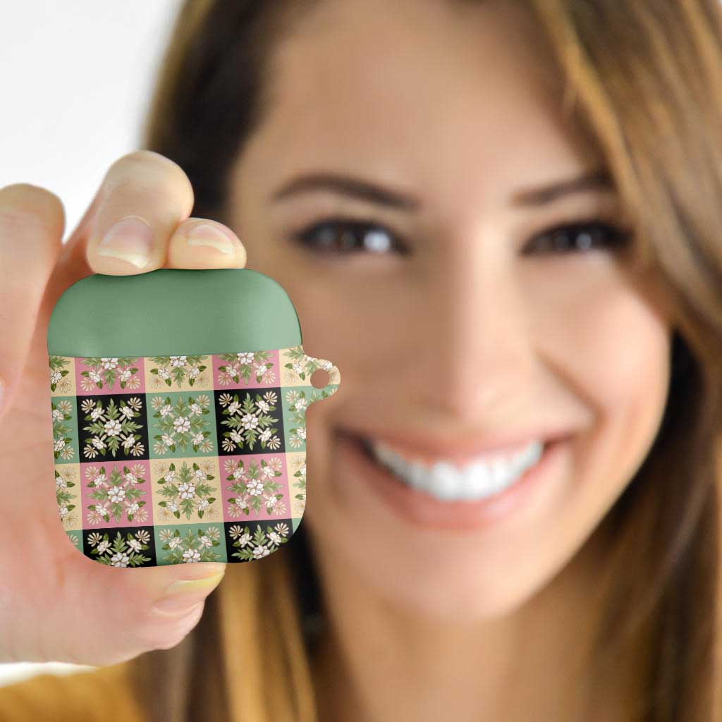 Seamless Pattern Maile and Pikake Lei AirPods Case Squares Maile Leaf LT9 - Polynesian Pride