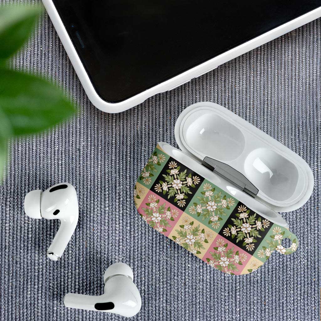 Seamless Pattern Maile and Pikake Lei AirPods Case Squares Maile Leaf LT9 - Polynesian Pride